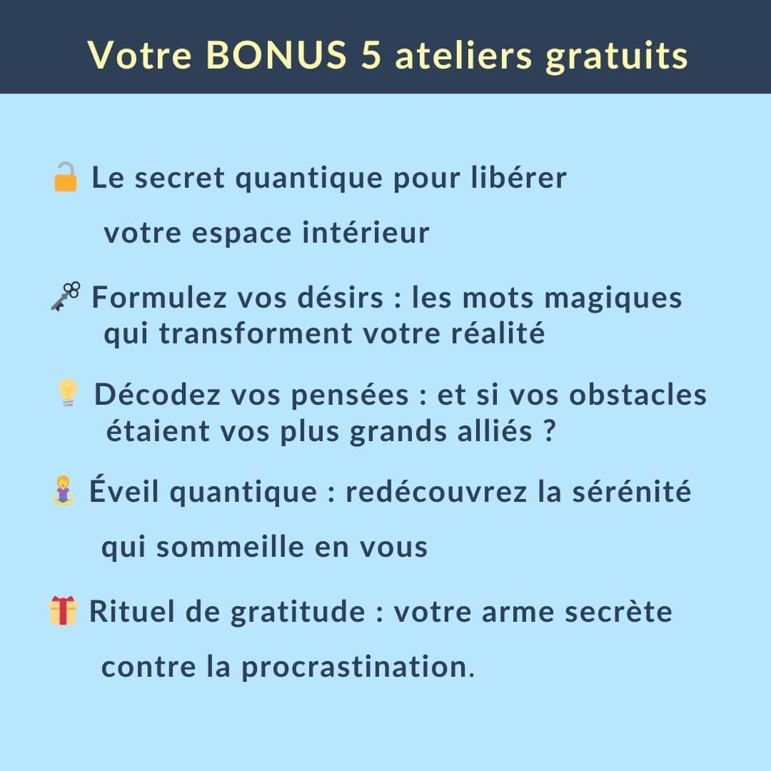 Visuel LP ebook Résolutions bonus Visuel du Bonus, les 5 ateliers de préparation mentale.