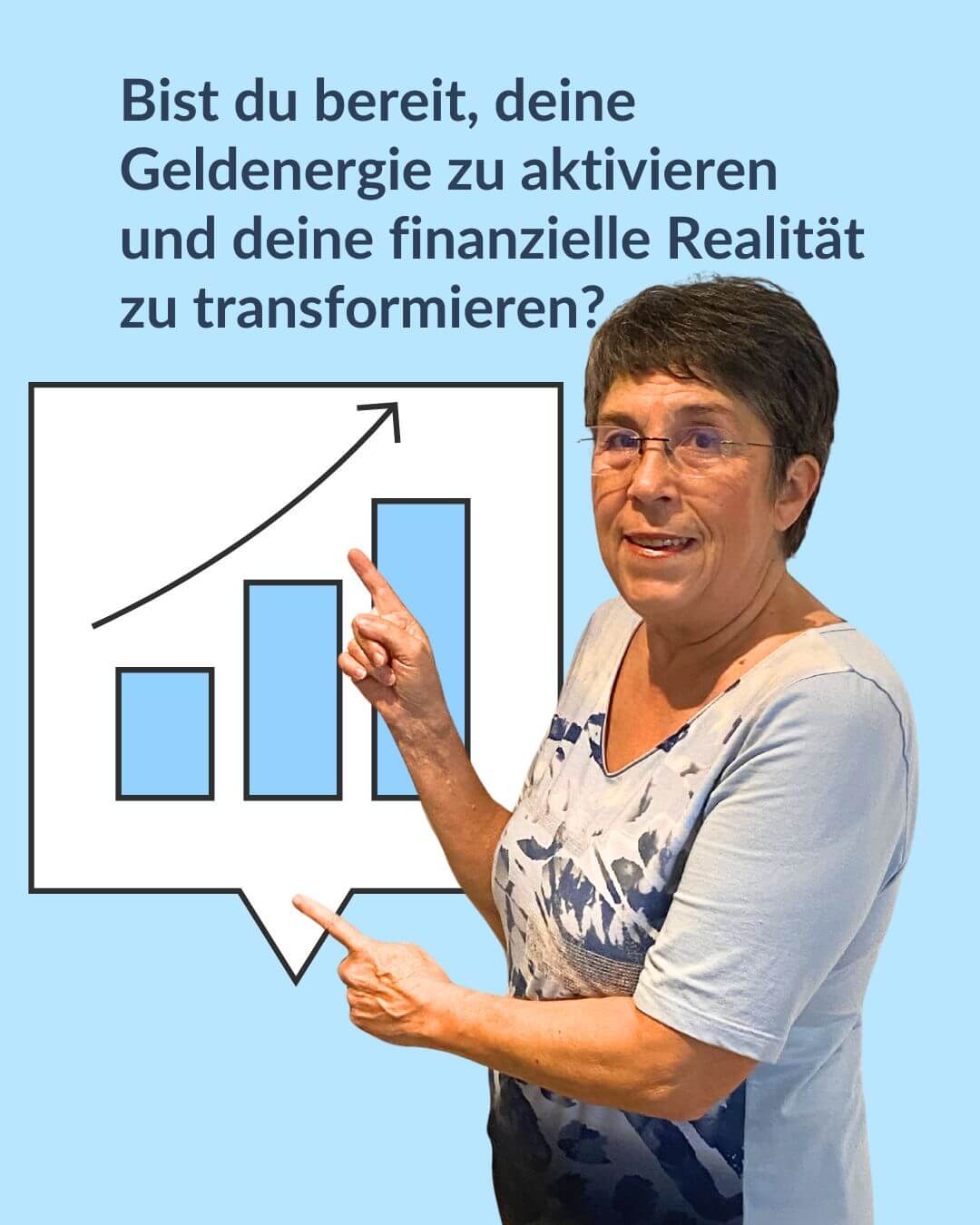 Kennenlernen_call_quantenphysik Daniela Henry zeigt eine Graphik wo die Geldenergie am steigen ist.